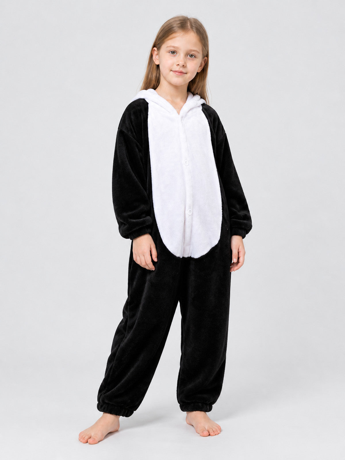 Kids' One-Piece Pajama with Black-and-White Cow Print