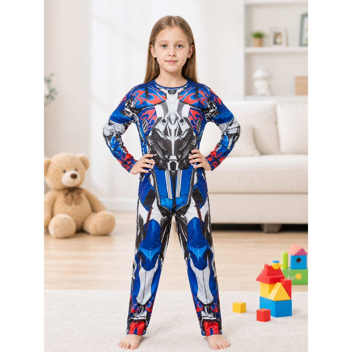 Robot costume with helmet for performances and parties lifestyle view