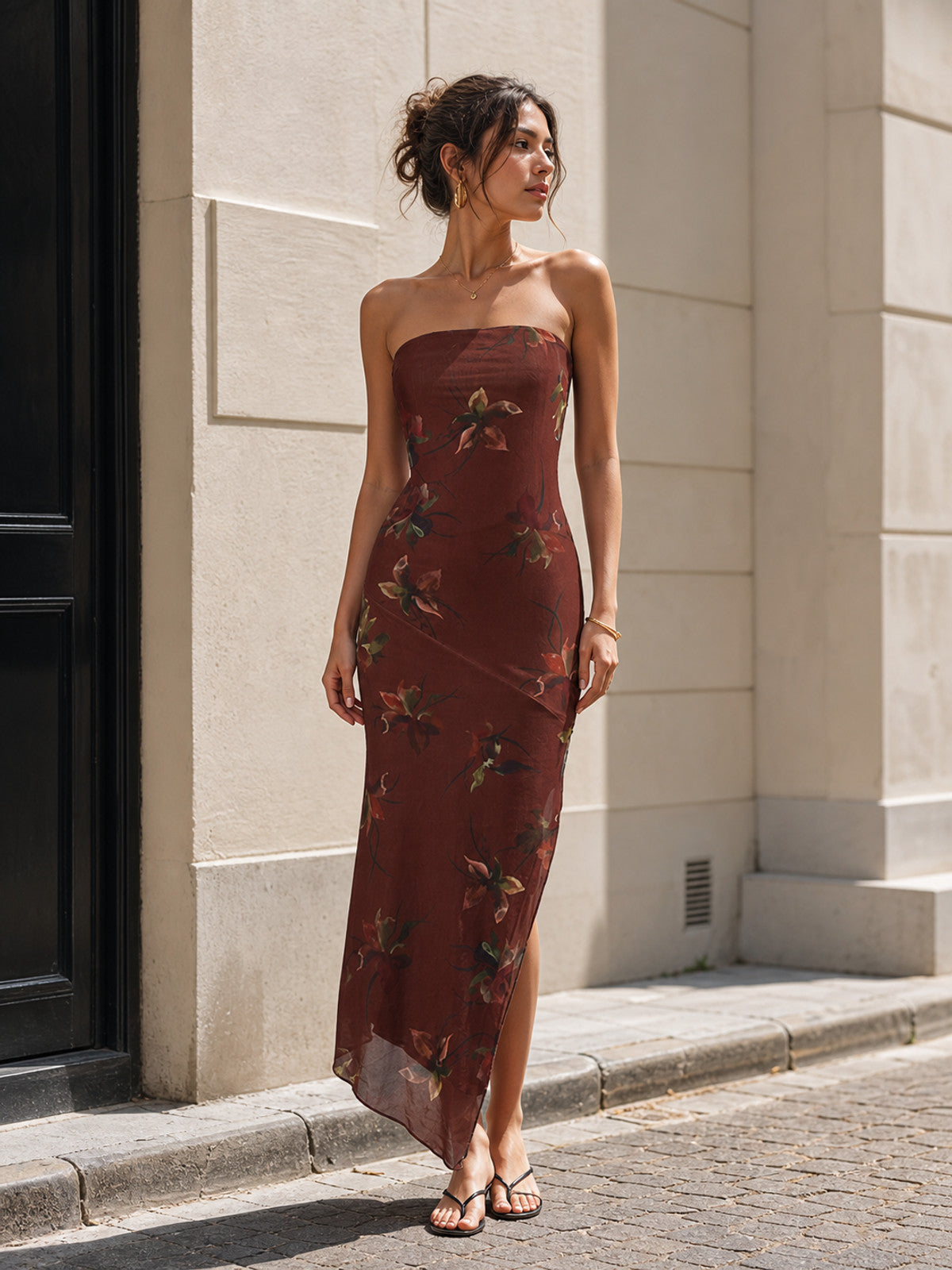 Women's Long Floral Print Dress