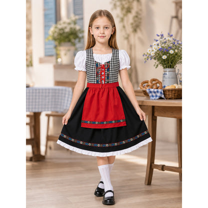 Folk-Style Carnival Dress with Bonnet lifestyle view