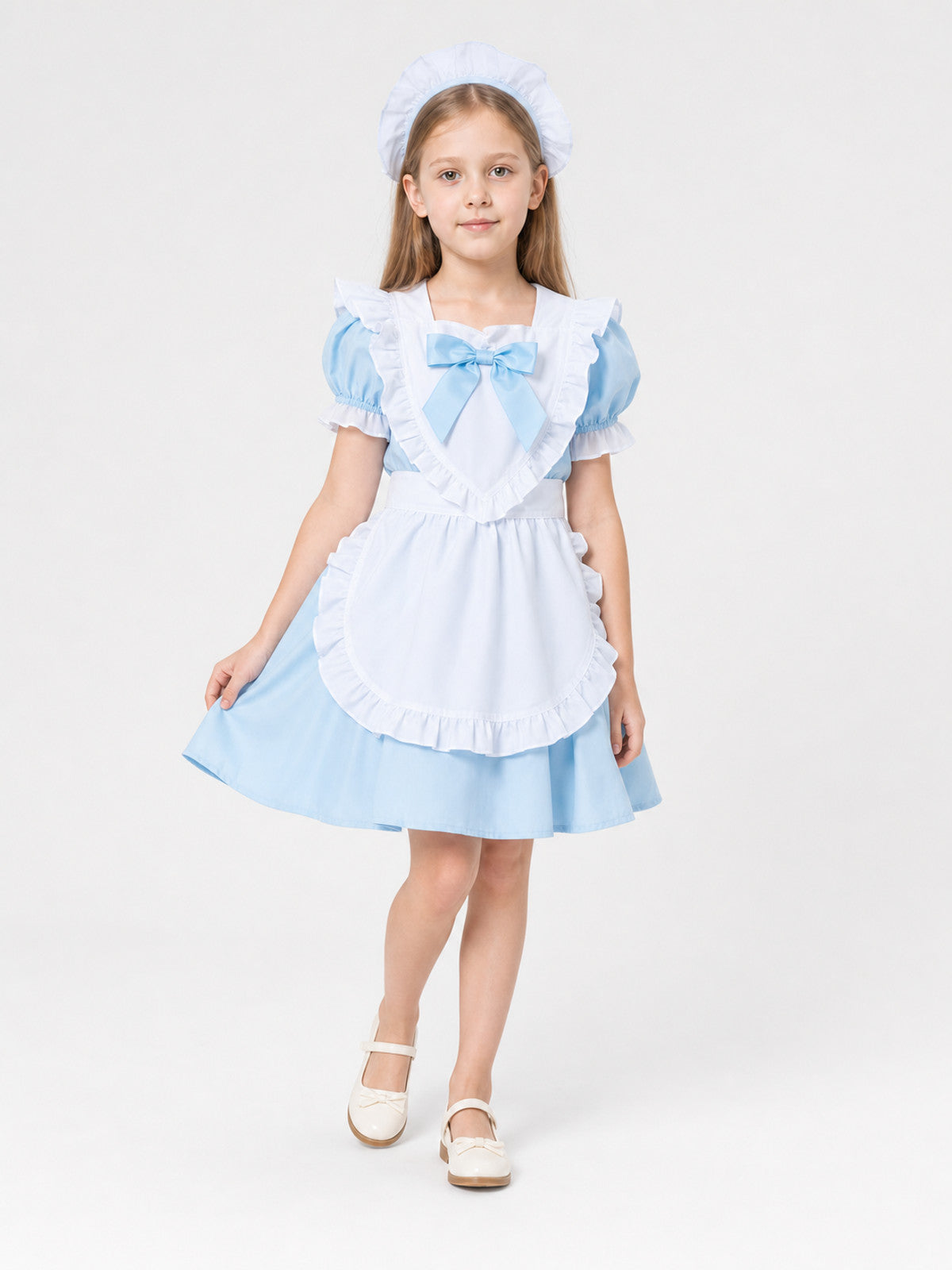 Maid-Style Dress with Apron and Headpiece