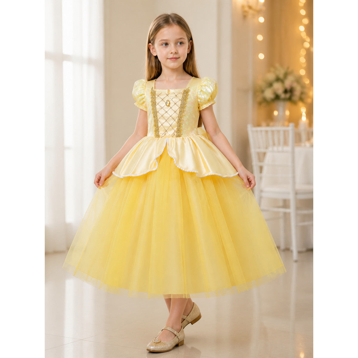 Yellow Princess Costume for Halloween lifestyle view