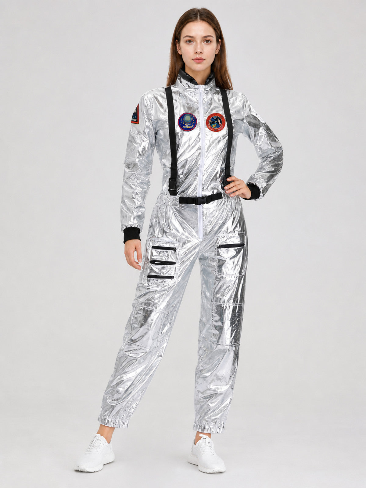 Silver Space Jumpsuit for Cosplay Costumes detail
