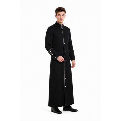 Long Coat with Stand Collar and Buttons lifestyle