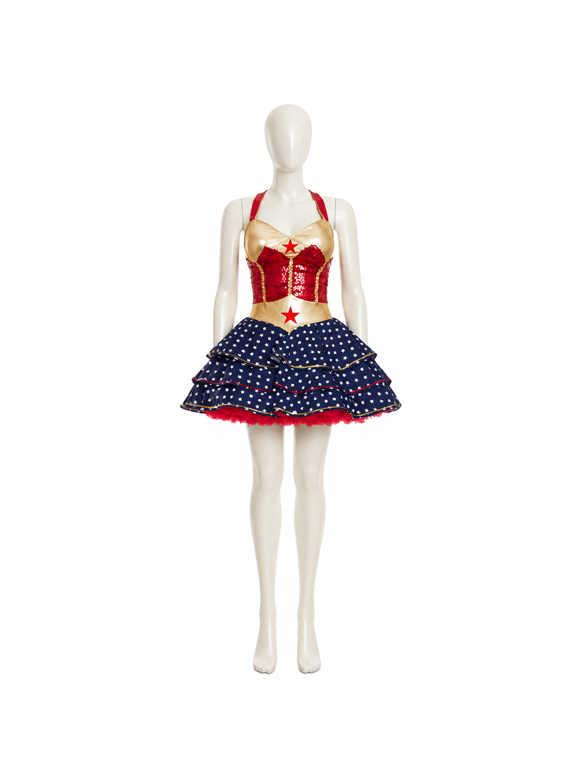 Halloween Dress with Red Star and Blue Skirt