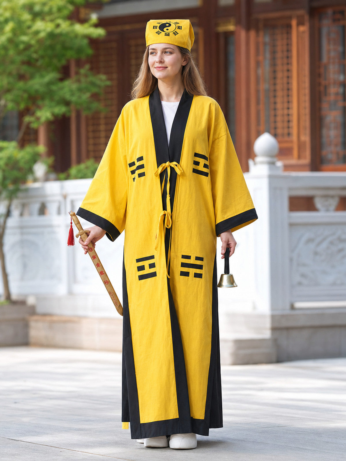Yellow Daoist Monk Costume for Halloween