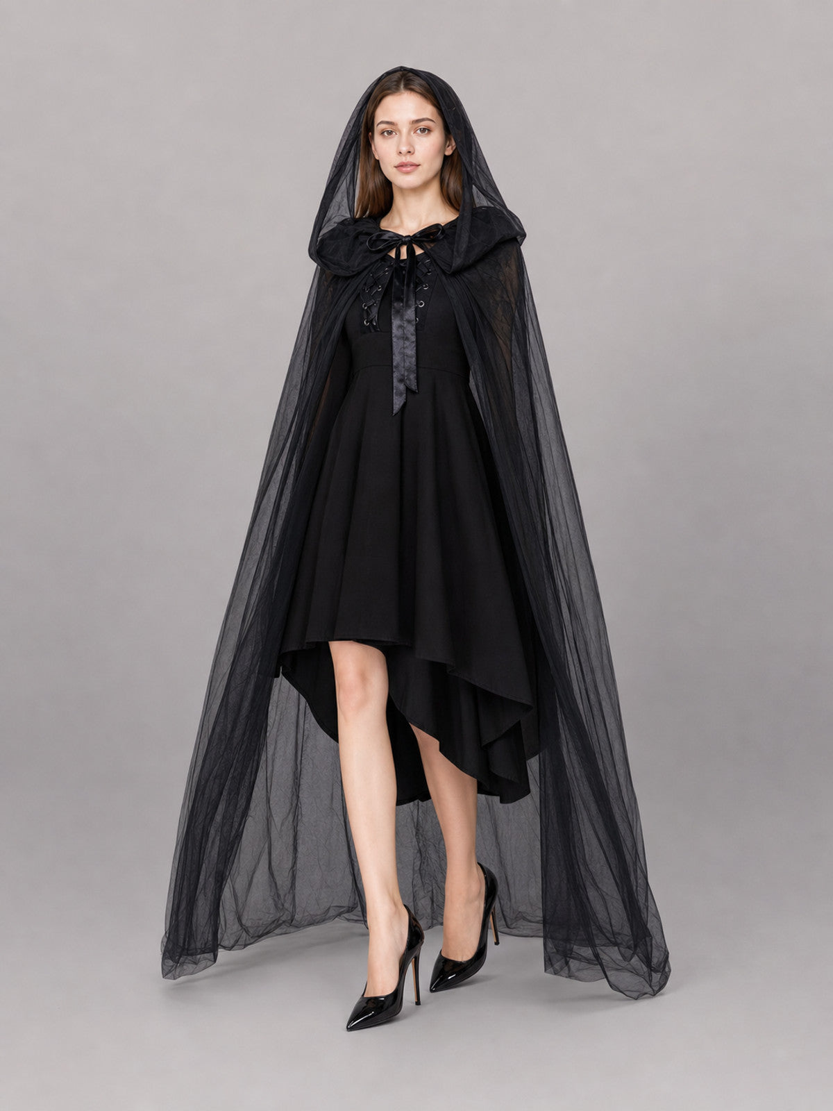 Black Hooded Carnival Cape for Cosplay occasion guide