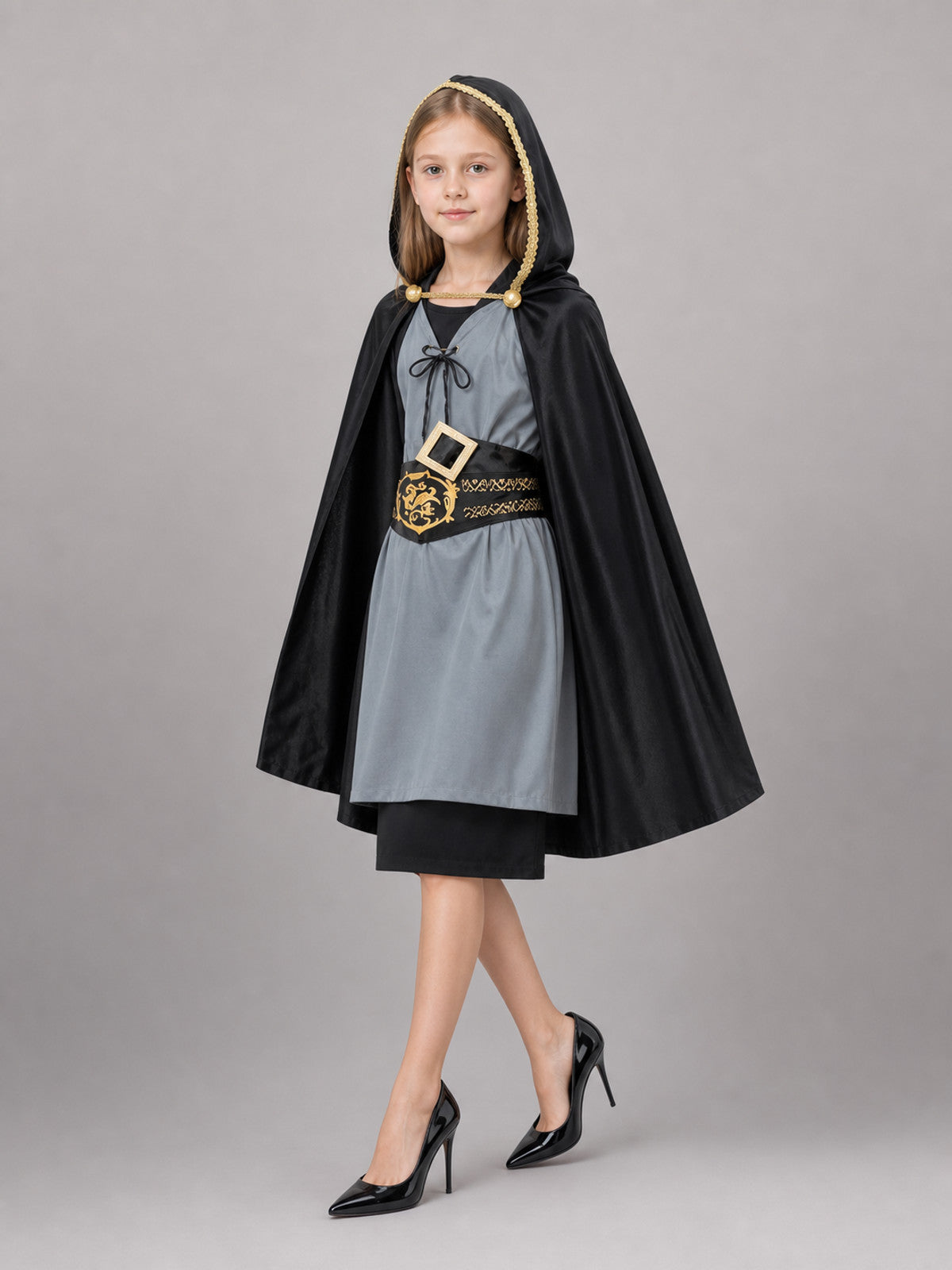 Black Carnival Cloak with Hood and Belt occasion guide