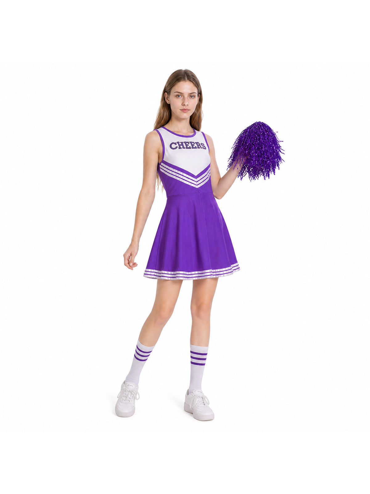 Sleeveless Cheerleading Dress with Pom-Pom Costume Dresses detail