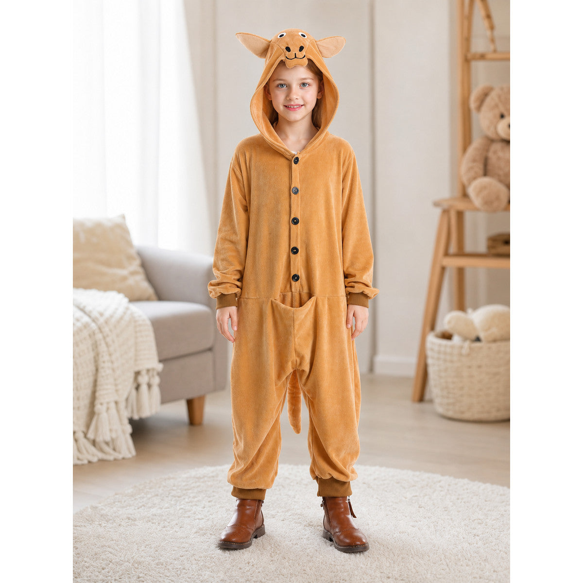 Kangaroo Hooded Costume Jumpsuit lifestyle view