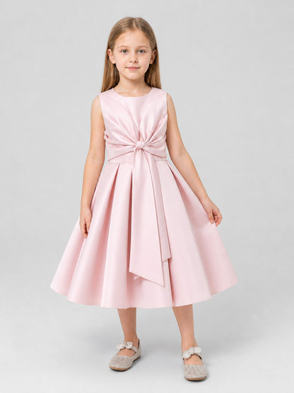 Girls’ Party Midi Dress with Full Skirt and Bow product detail