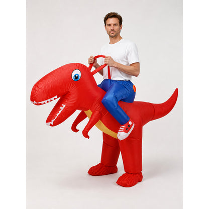Red Dinosaur Costume with Tail for Parties main product view