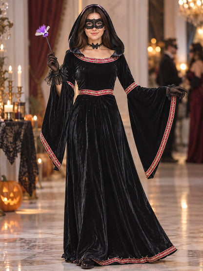 Carnival Costume: Black Hooded Dress