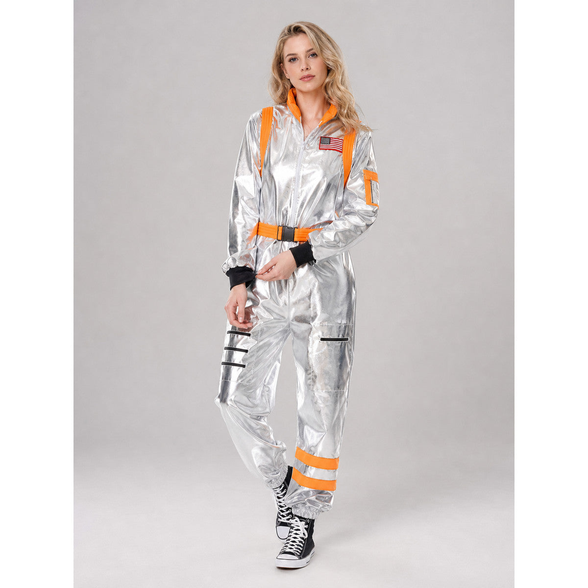 Astronaut Costume, Silver Jumpsuit for Cosplay