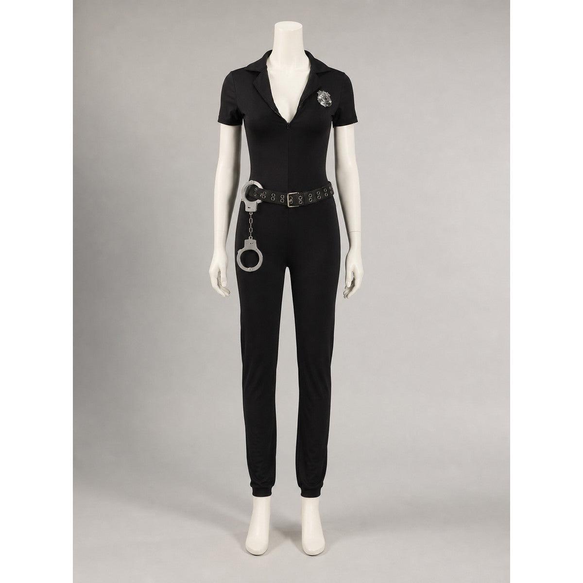 Black Police Jumpsuit for Cosplay
