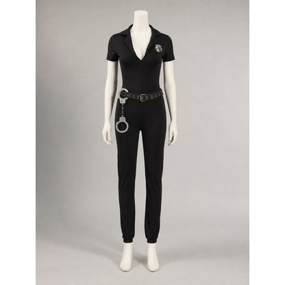 Black Police Jumpsuit for Cosplay