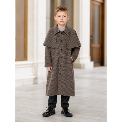 Children’s Detective Costume: Plaid Coat and Cap lifestyle view