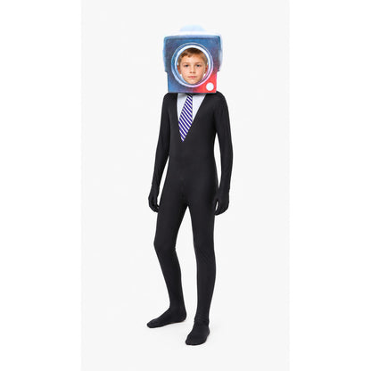 TV Man cosplay jumpsuit with hood lifestyle