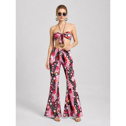 Hippie-Style Set: Flare Pants, Shorts, and Accessories Costume Accessories detail