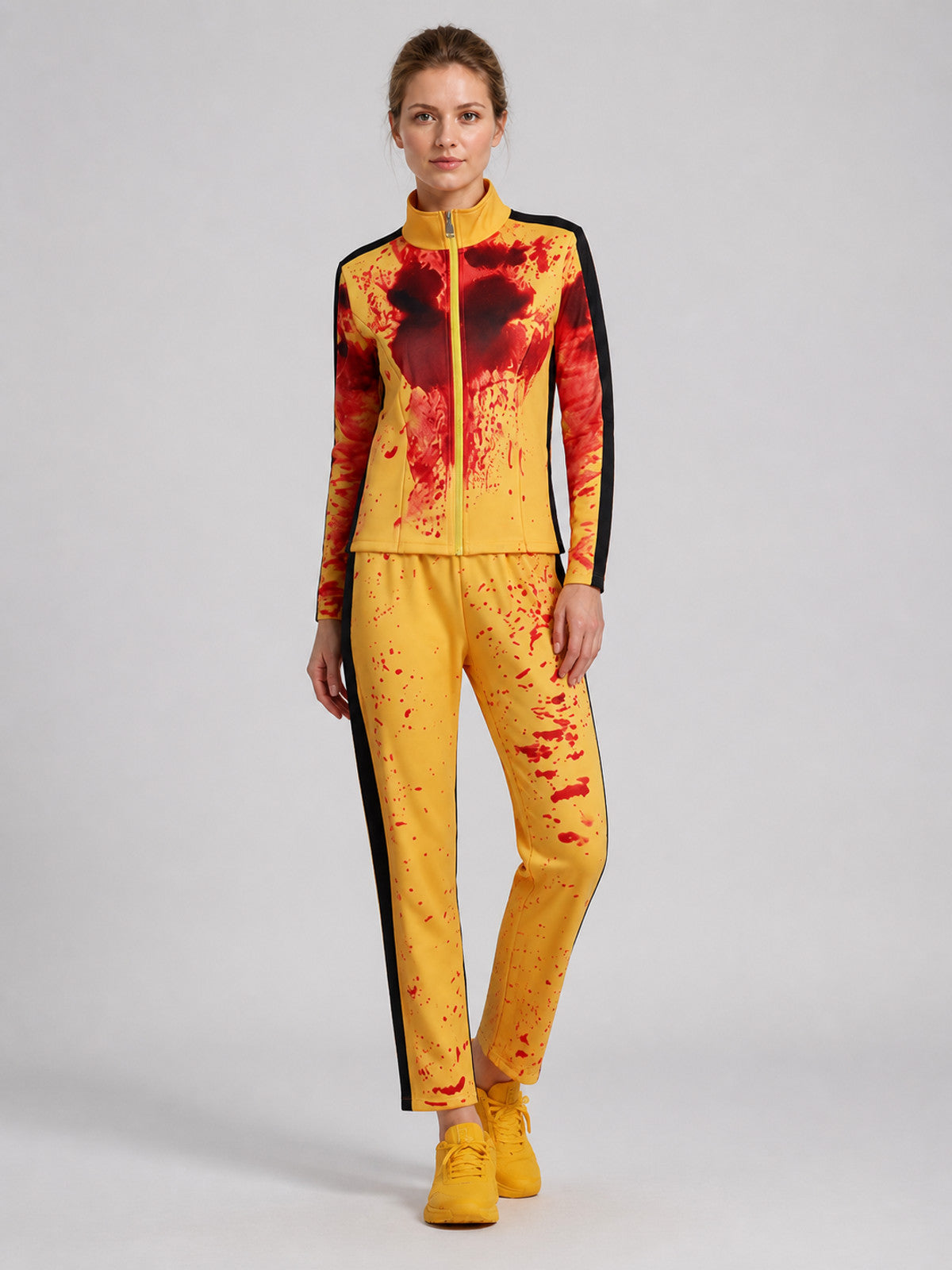Yellow cosplay tracksuit with blood print