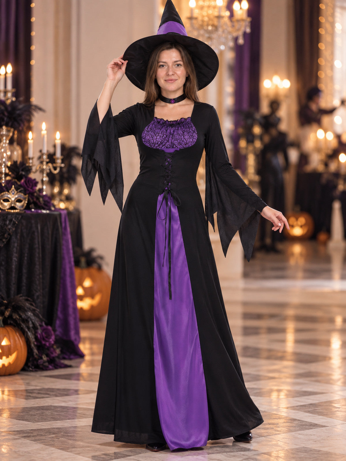 Witch Costume: Dress, Hat, Choker