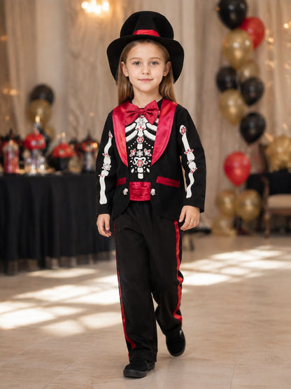 Skeleton Costume with Top Hat and Bow Tie lifestyle view
