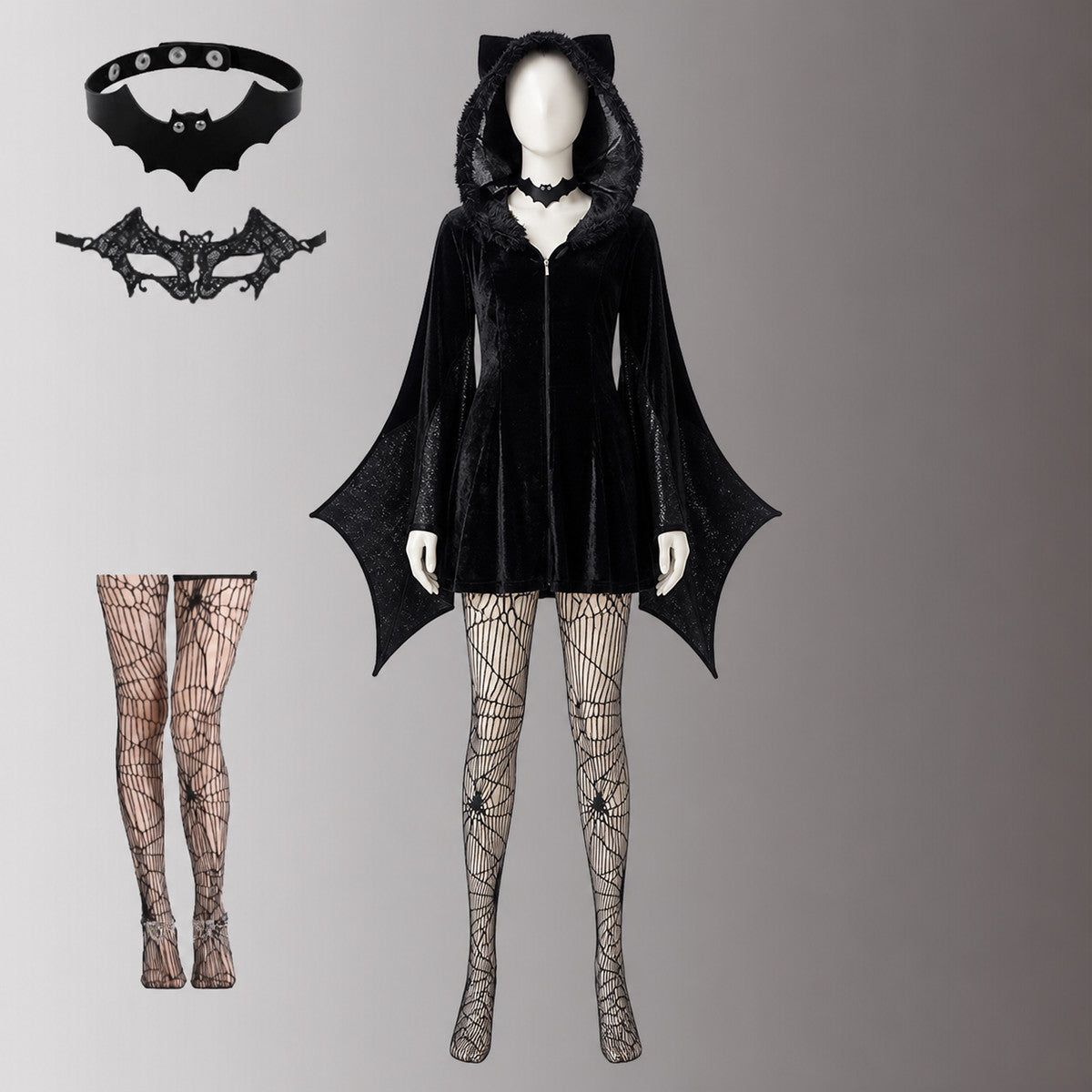 Halloween Bat Costume with Wings and Hood Costumes detail