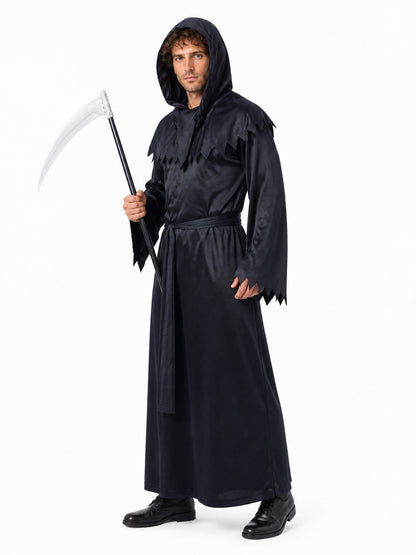 Halloween Grim Reaper Costume with Hood and Scythe Costumes detail