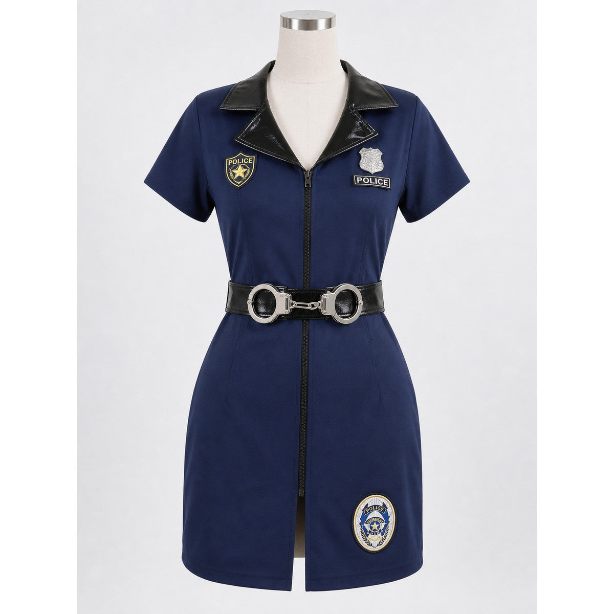 Police Costume for Cosplay and Theme Parties front detail view