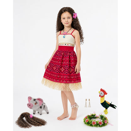 Children's Moana Carnival Dress with a Lace Top
