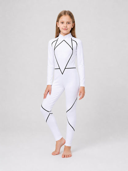 Carly Prasad Cosplay Jumpsuit, White with Black Lines