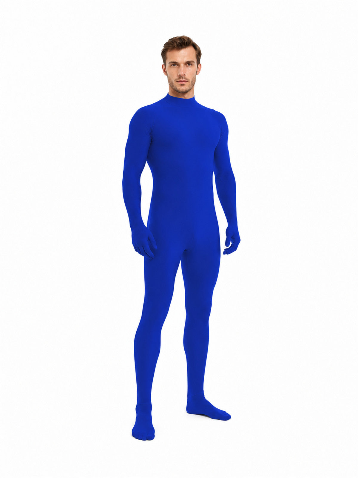 Royal Blue Halloween Jumpsuit with Covered Hands and Feet