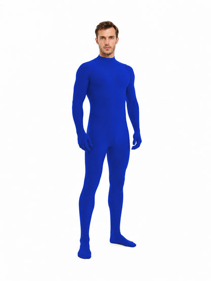 Royal Blue Halloween Jumpsuit with Covered Hands and Feet