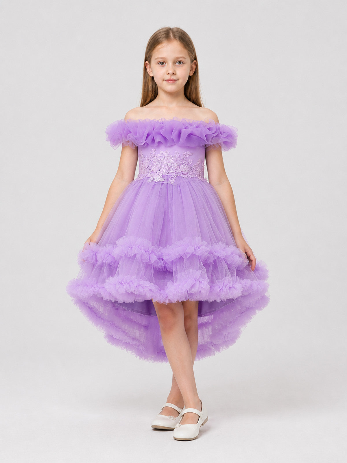Dressy Dress with a Full Skirt, Sequins, and Ruffles