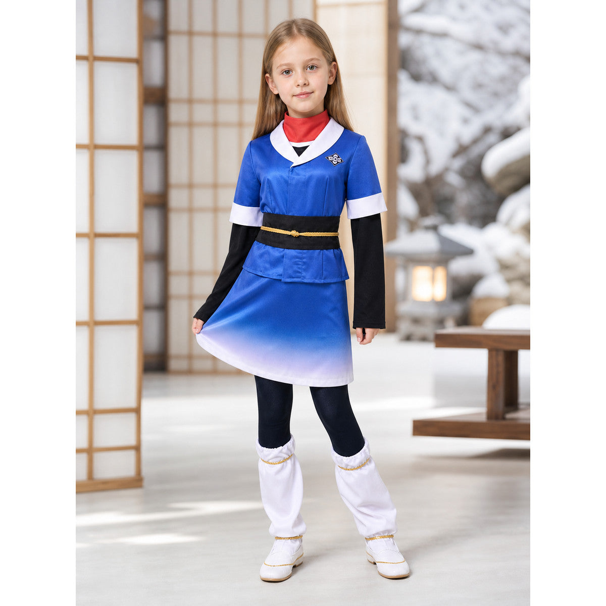 Pokémon Legends: Arceus Cosplay Costume with Belt lifestyle view