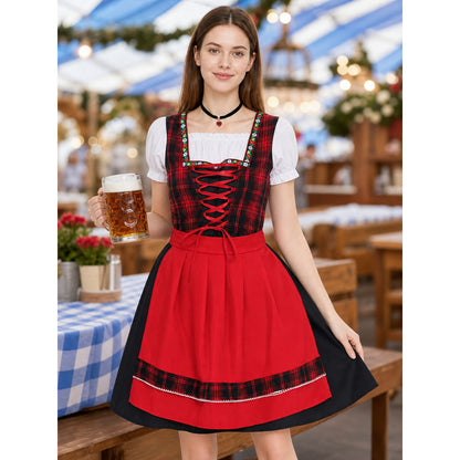 Plaid Oktoberfest-style costume dress lifestyle