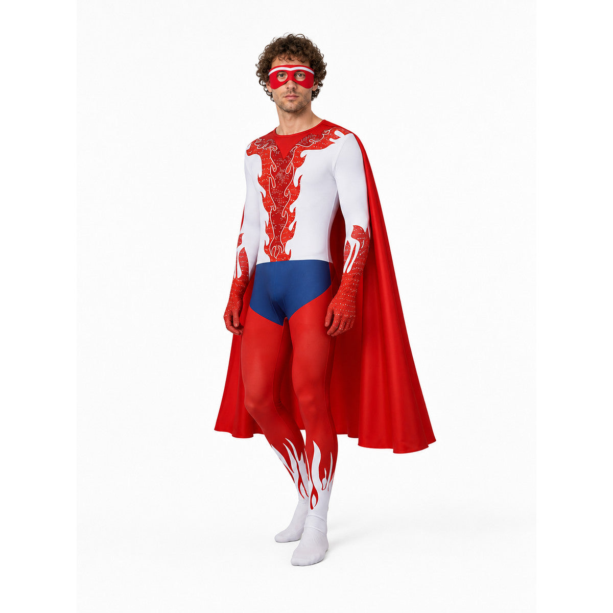 Cosplay Costume with Jumpsuit, Mask, and Cape Costume Capes detail