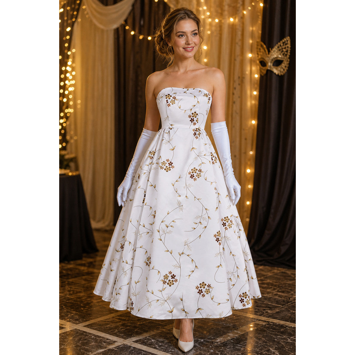 Mia Costume: White Cosplay Dress with Gloves lifestyle