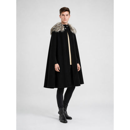 Long Cape with Fur Collar, Black Costume Capes detail