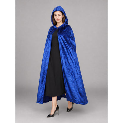 Blue hooded costume cloak for cosplay lifestyle