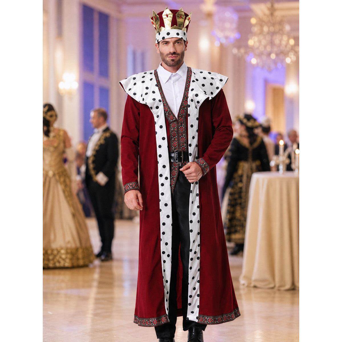 Carnival costume with cape and crown for cosplay