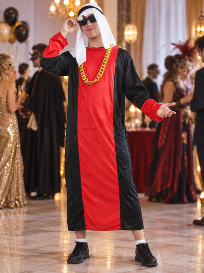 Carnival Costume with White Headpiece and Chain