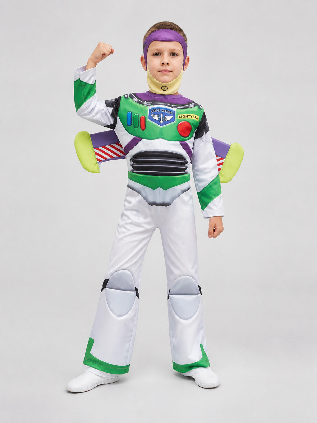 Buzz Lightyear Costume: Jumpsuit, Mask, and Wings Costume Masks detail