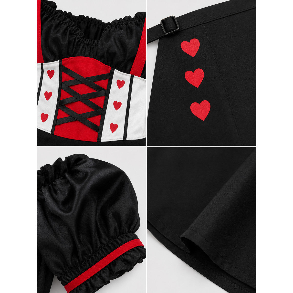 Carnival Costume with Hearts, Crown, and Stockings