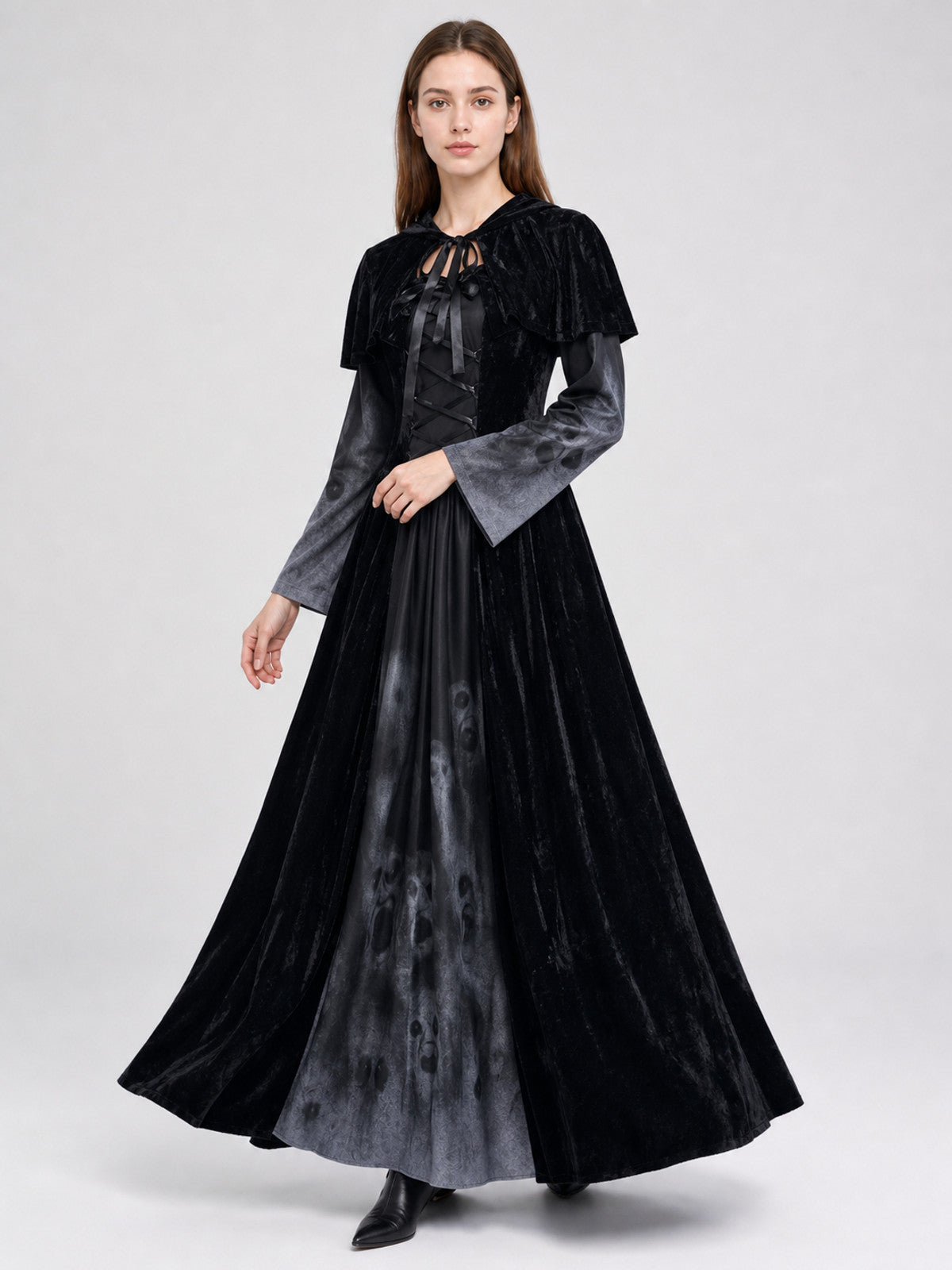 Gothic Costume: Hooded Dress and Cape Costume Dresses detail