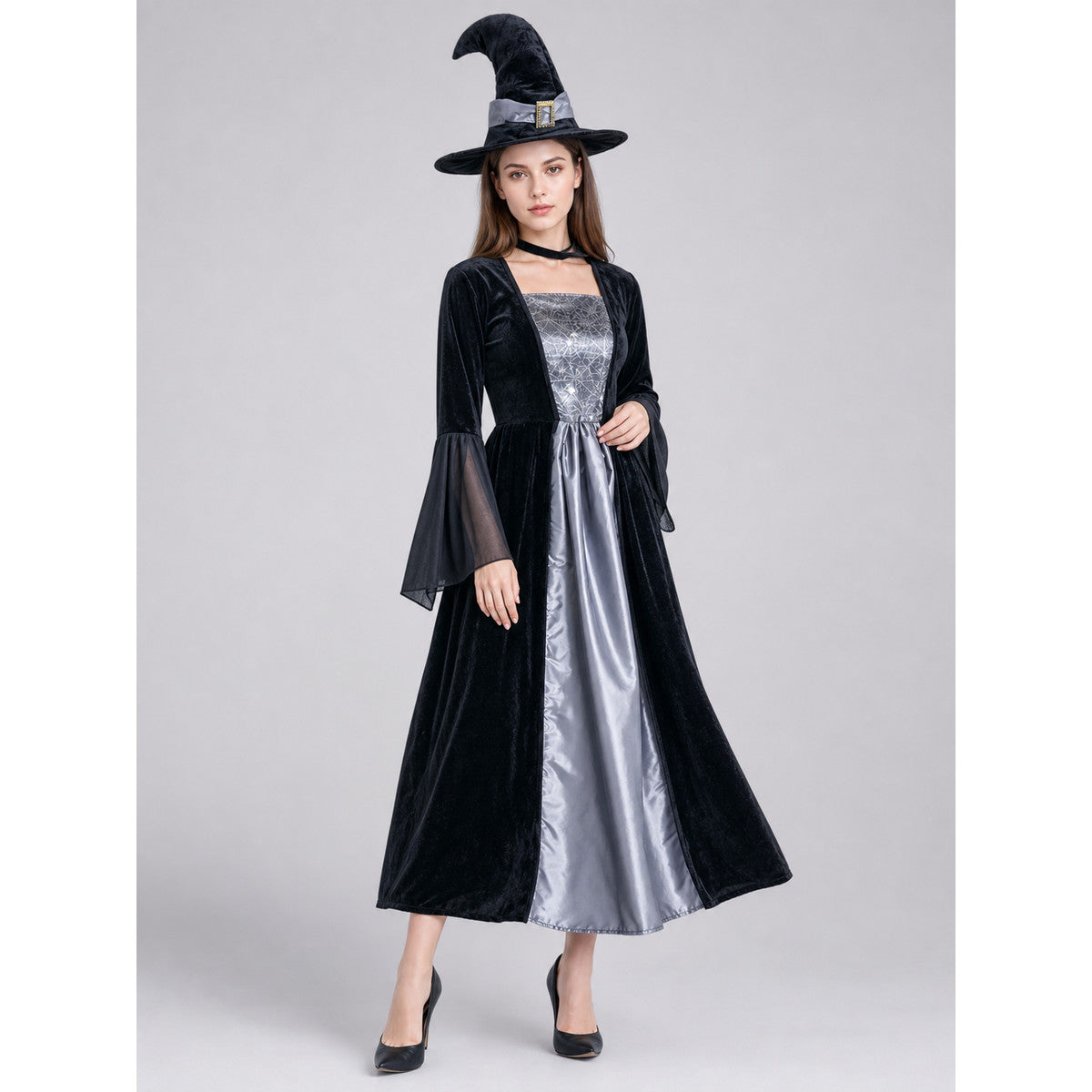 Witch Costume: Long Dress and Hat for Cosplay