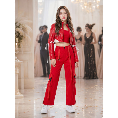 Stage Set: Red Jacket and Pants
