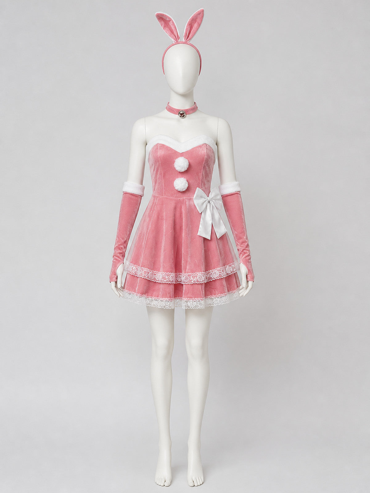 Bunny Costume: Pink Dress, Ears, and Accessories Costume Dresses detail