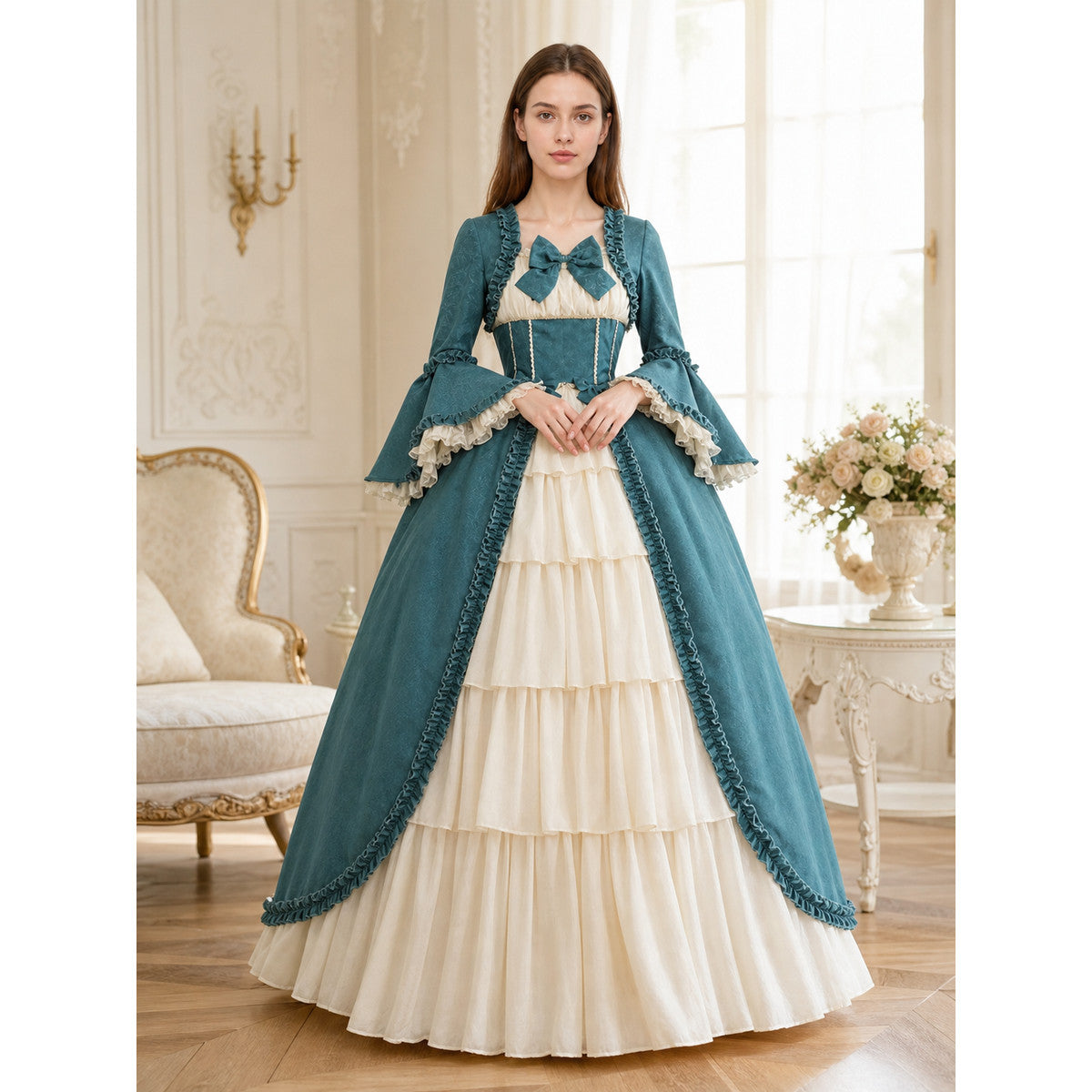 Gothic Victorian-Style Dress with a Bow
