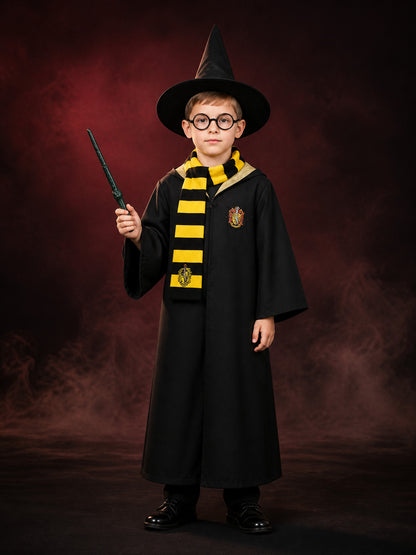 Hufflepuff Cosplay Robe Set with Hood and Scarf main product view